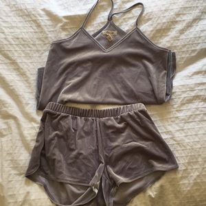 Madewell velvet cami + shorts pajama set
